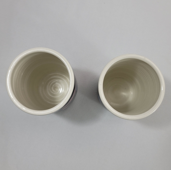 Studio Pottery Painted Geometric Shapes Glazed Pottery OOAK - Picture 9 of 12